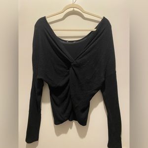 Black knotted sweater